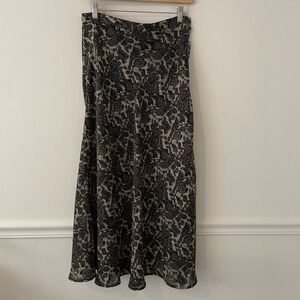 VTG Black Floral Sheer Maxi Skirt Size 10 Y2K Whimsigoth Grunge Dark Romantic